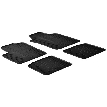 Set tapis de caoutchouc sur mesure pour Lancia Ypsilon 2011- (T profil 4-pièces + clips de montage)