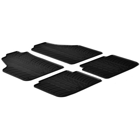 Set tapis de caoutchouc sur mesure pour Fiat Idea 2006- / Lancia Musa 2007- (T profil 4-pièces + clips de montage)