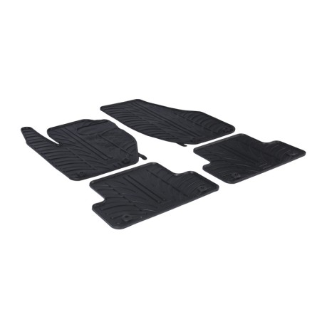 Set tapis de caoutchouc sur mesure pour Volvo V40 2012- (T profil 4-pièces + clips de montage