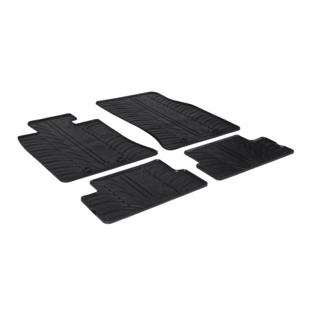 Set tapis de caoutchouc sur mesure pour BMW New Mini One/Cooper/S/D R56 2006-2014 (T profil 4-pièces + clips de montage