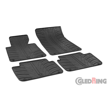 Set tapis de caoutchouc sur mesure pour BMW Série 3 E46 1998-2005 (T profil 4-pièces + clips de montage)