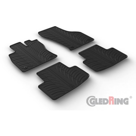 Set tapis de caoutchouc sur mesure pour Skoda Octavia IV Sedan/Kombi 2020- excl. e-Tec (T profil 4-pièces + clips de montage)