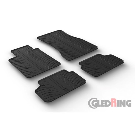 Set tapis de caoutchouc sur mesure pour BMW Série 5 G30/G31 2017- (T profil 4-pièces + clips de montage)