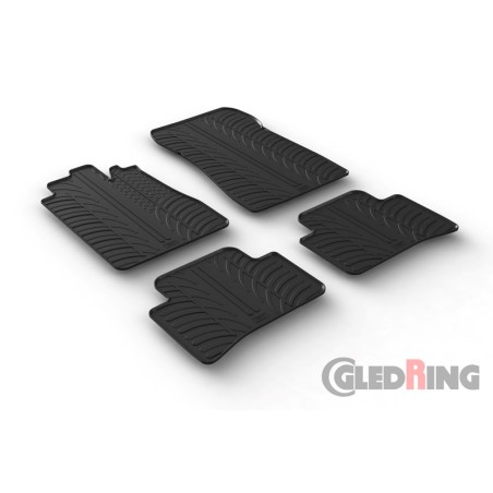 Set tapis de caoutchouc sur mesure pour Mercedes Classe-C W202 1993-2000 (T profil 4-pièces)