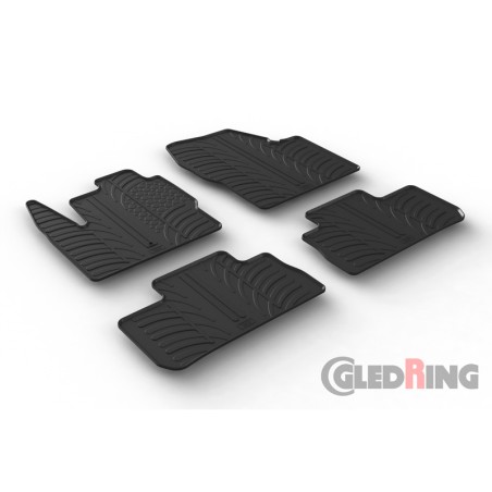 Set tapis de caoutchouc sur mesure pour Landrover Freelander II 2007- (T profil 4-pièces + clips de montage)