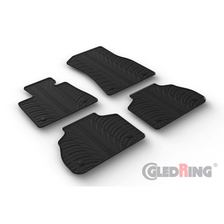 Set tapis de caoutchouc sur mesure pour BMW X7 (G07) 2019- (T profil 4-pièces + clips de montage)