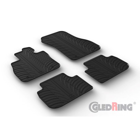 Set tapis de caoutchouc sur mesure pour BMW Série 1 (F40) HB 9/2019- (T profil 4-pièces + clips de montage)