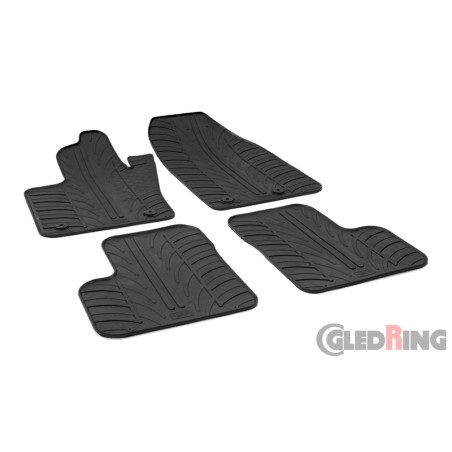 Set tapis de caoutchouc sur mesure pour Fiat 500X 2015- & Jeep Renegade après 02/2015- (T profil 4-pièces + clips de montage)