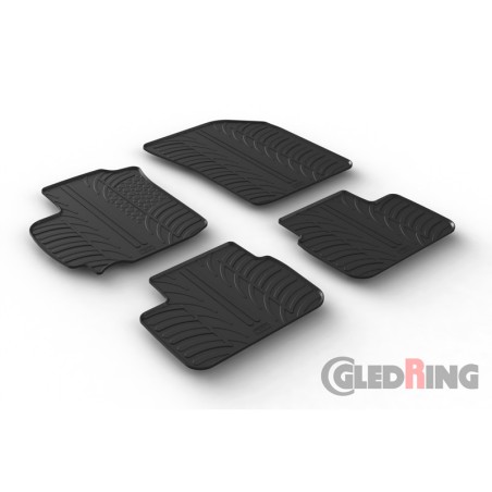 Set tapis de caoutchouc sur mesure pour Suzuki Swift 5-portes 2010-2017 (T profil 4-pièces)