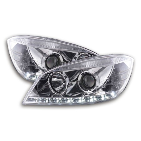 Phare Daylight LED DRL look Mercedes Classe C type W204 07-10 chrome