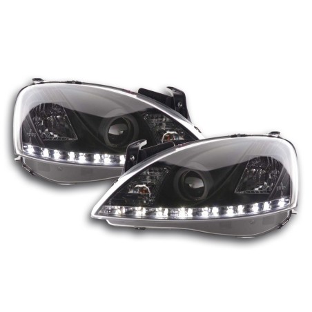 Phare Daylight LED DRL look Opel Corsa C 01-06 noir