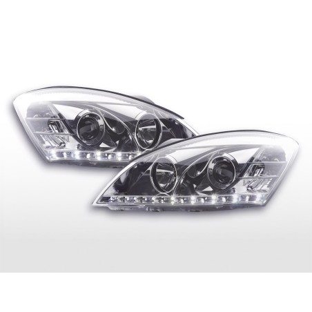 Jeu de phares Daylight LED DRL look Kia cee'd 5 portes. Type ED 06-09 chromé