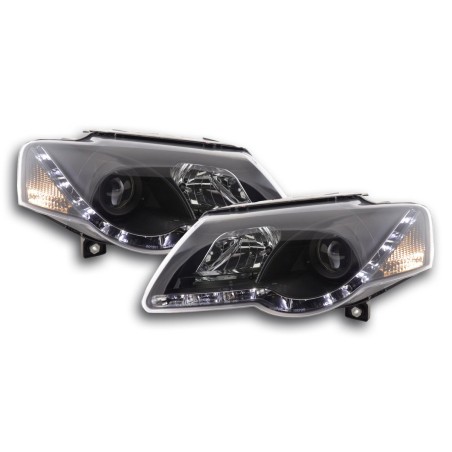 Phare Daylight LED look DRL VW Passat type 3C 05- noir pour conduite à droite