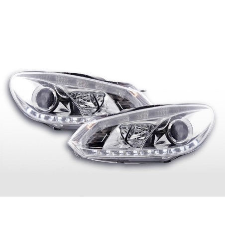 Phare Daylight LED Feux de jour LED VW Golf 6 type 1K 08- chrome pour conduite à droite