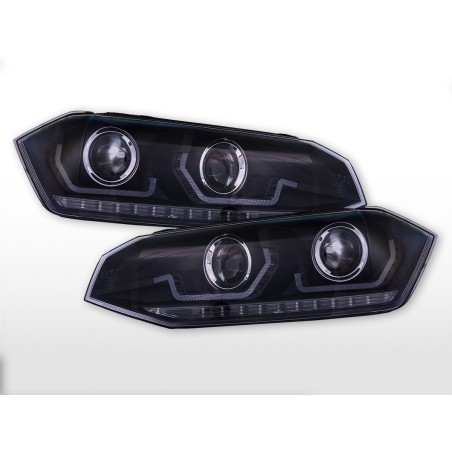 Phare Daylight LED DRL look VW Polo type 6R 2010- noir