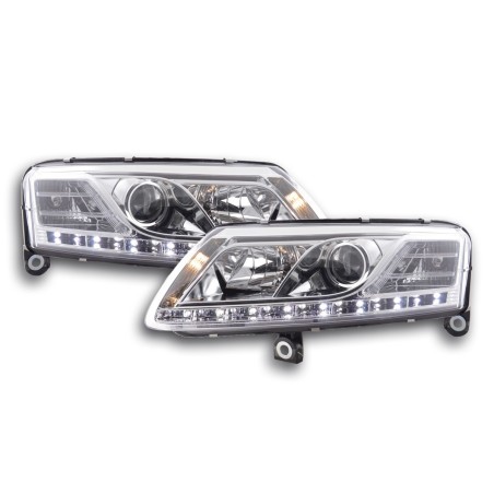 Phare Daylight à LED DRL look Audi A6 type 4F 04-08 chromé pour conduite à droite