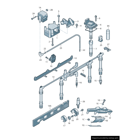 Bobine d'allumage - Pièces d'origine VW/Audi 06A905097A