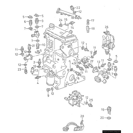 Interrupteur de température - Pièces d'origine VW/Audi 043906163A