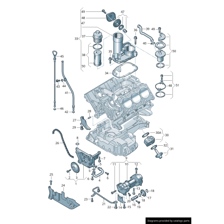 Jauge d'huile moteur - Pièces d'origine Audi 059115611E