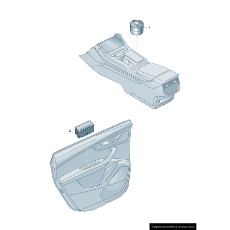 Cendrier noir pour porte arrière droite - Pièces d'origine Audi 4G8857406A6PS