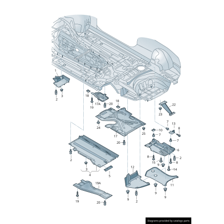 Revêtement de garniture de sous-carrosserie côté droit coté passager - Pièces d'origine Audi 8K0825208H