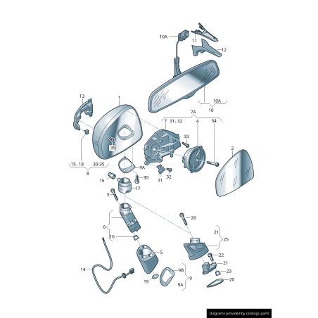 Kit de fixation de vis de rétroviseur - Pièces d'origine Audi 8J0898011