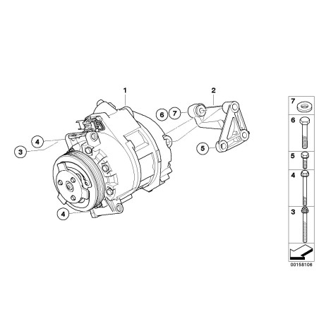 Compresseur de climatisation avec embrayage - Pièce d'origine BMW 64509121758