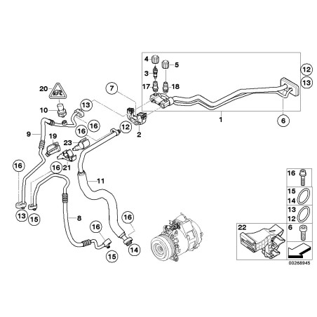 Tuyau de climatisation - Pièce d'origine BMW 64536988882