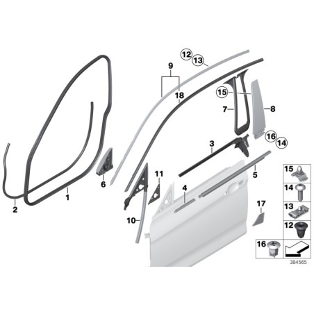 Cache de tweeter de haut-parleur de porte avant gauche - Pièce d'origine BMW 51337401153