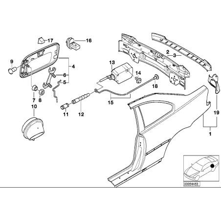 Ressort de trappe à carburant - Pièce d'origine BMW 51171888374