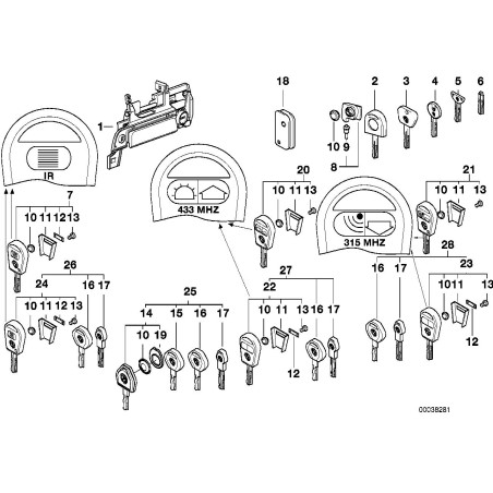 Clé vierge - Pièce d'origine BMW 51218154998