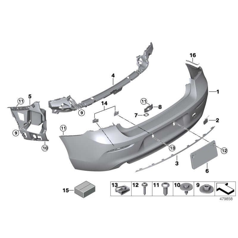 Garniture de couverture de bande de réflecteur de pare-chocs arrière de  voiture, 63147314883, 63147314884, BMW, bronchE84, 2013, 2014, 2015,  magasins + droite, 2 pièces - AliExpress