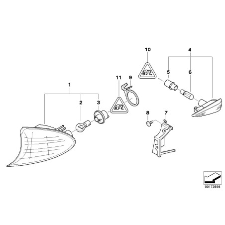 Feu clignotant gauche - Pièce d'origine BMW 63137165847