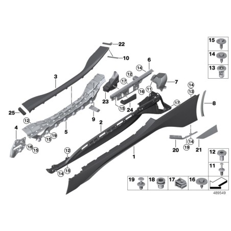 Cache de seuil de porte gauche - Pièce d'origine BMW 51777336367