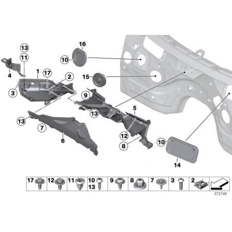 Capot de compartiment moteur gauche - Pièce d'origine BMW 51717213663