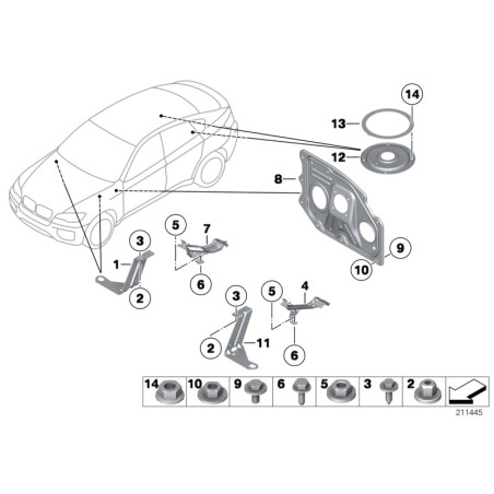 Compartiment moteur gauche - Pièce d'origine BMW 51717188835