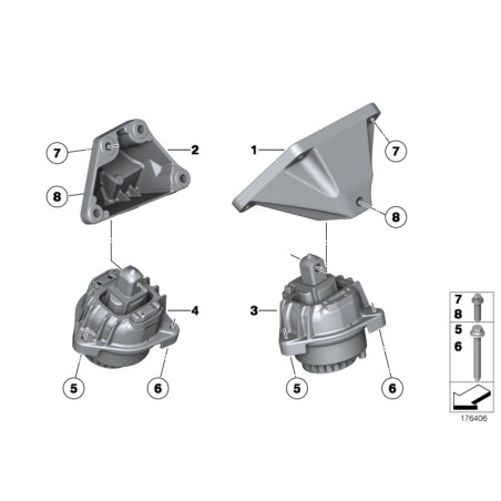 Support moteur gauche - Pièce d'origine BMW 22117935141