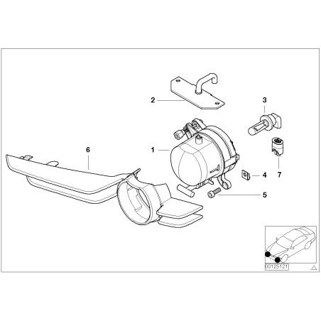 Garniture de phare antibrouillard gauche Titan - Pièce d'origine BMW 51117016515