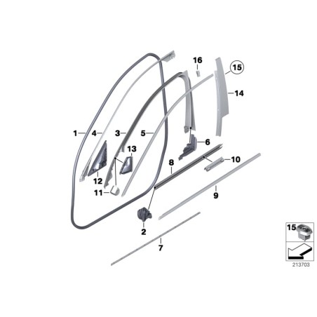 Cache du tweeter de la porte avant gauche - Pièce d'origine BMW 51337275779