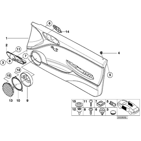 Couvercle de haut-parleur avant gauche - Pièce d'origine BMW 51418224011