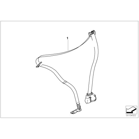 Ceinture supérieure avant gauche avec limiteur de force noire - Pièce d'origine BMW 72119117219