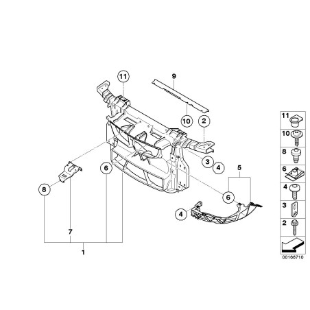 Support de bras de phare gauche - Pièce d'origine BMW 51647120823