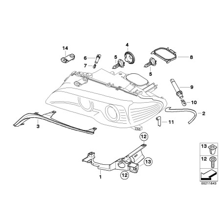 Support de phare gauche - Pièce d'origine BMW 63126934747