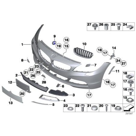 Cache de buse de lave-phare de phare gauche 7231079 - Pièce d'origine BMW 51117231079