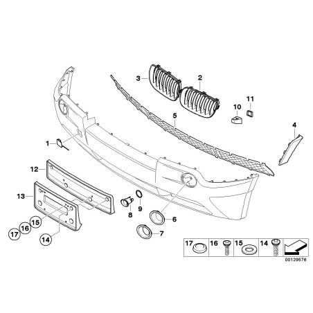 Cache de buse de lave-glace de phare gauche - Pièce d'origine BMW 61673413207