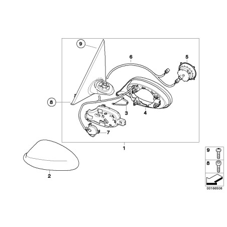 Capuchon de couverture de rétroviseur gauche - Pièce d'origine BMW 51167135097