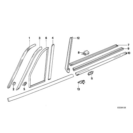 Garniture intérieure de joint d'étanchéité de porte gauche N/S - Pièce d'origine BMW 51361942823