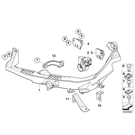 Support de phare avant gauche - Pièce d'origine BMW 51117154723