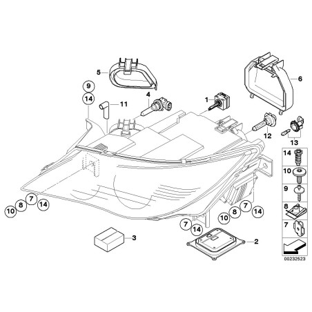 Cache de poussière de couvercle d'ampoule de phare avant gauche - Pièce d'origine BMW 63126943481