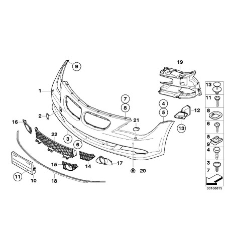 Cache de couvercle de buse de lave-phare avant gauche - Pièce d'origine BMW 51117115707